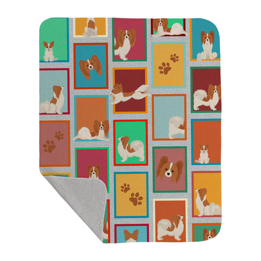 Buy this Lots of Red and White Papillon Quilted Blanket 50x60