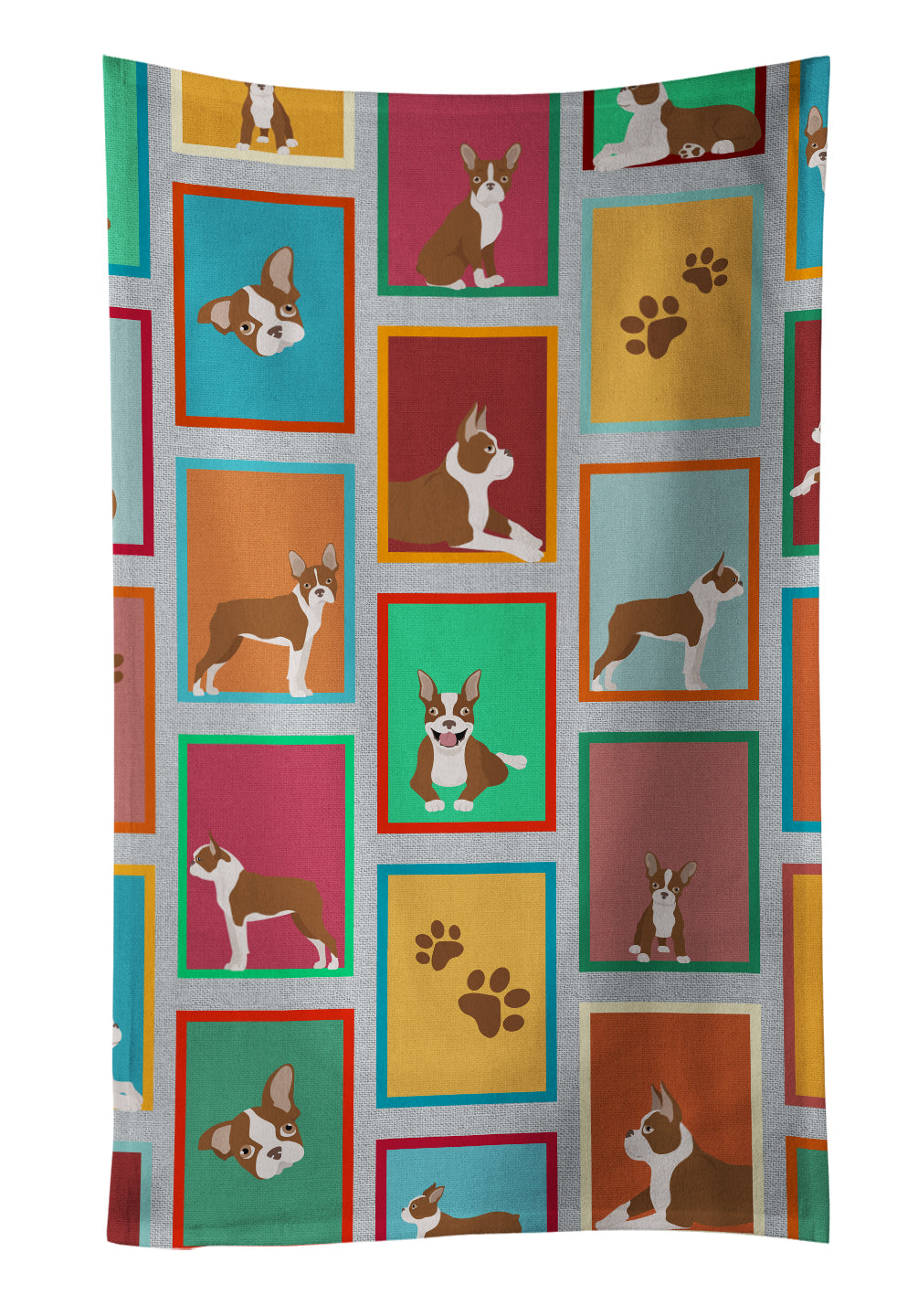 Buy this Lots of Red Boston Terrier Kitchen Towel