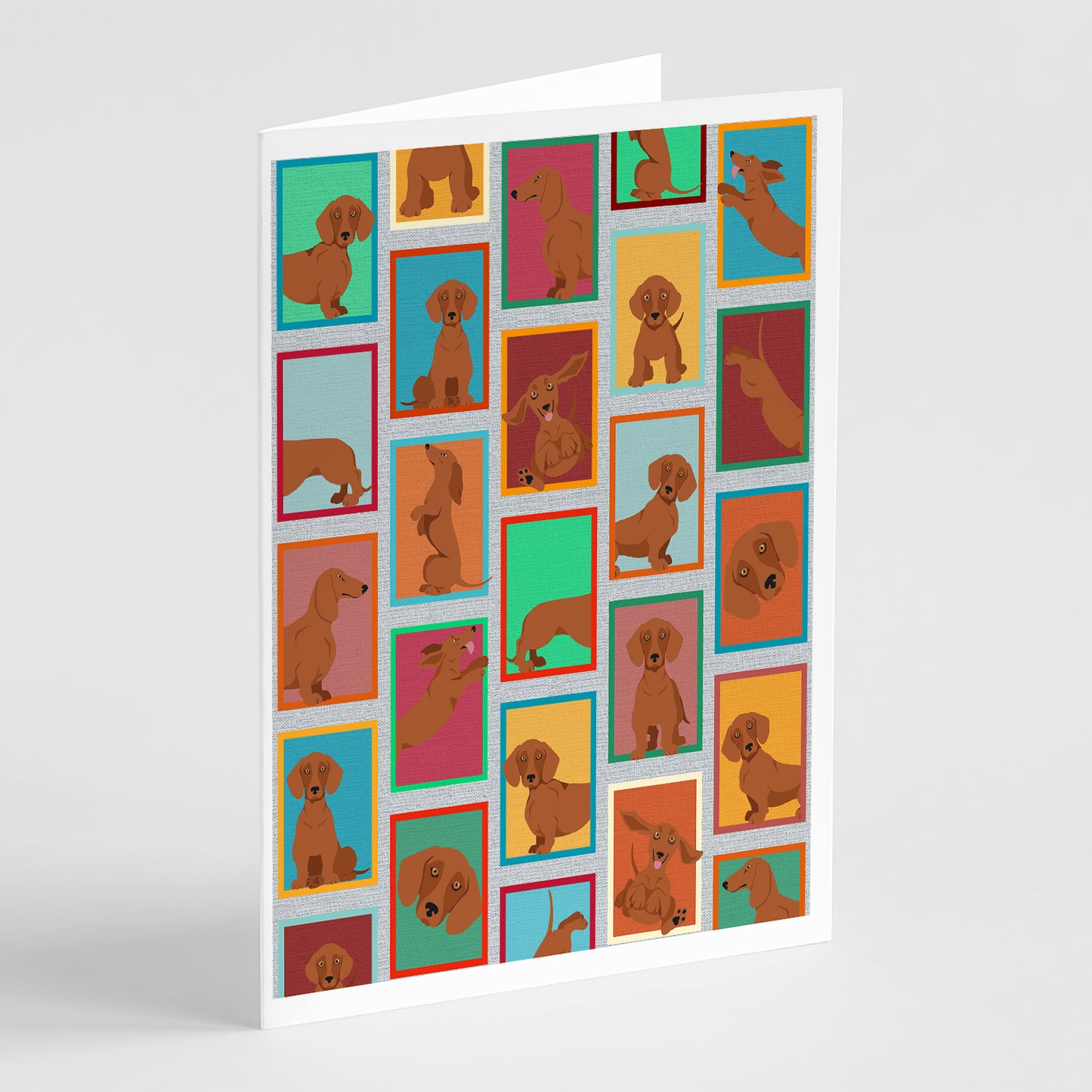 Buy this Lots of Red Dachshund Greeting Cards Pack of 8