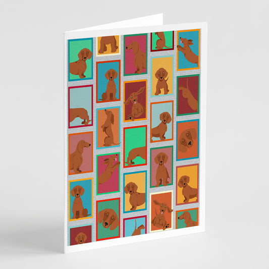 Buy this Lots of Red Dachshund Greeting Cards Pack of 8