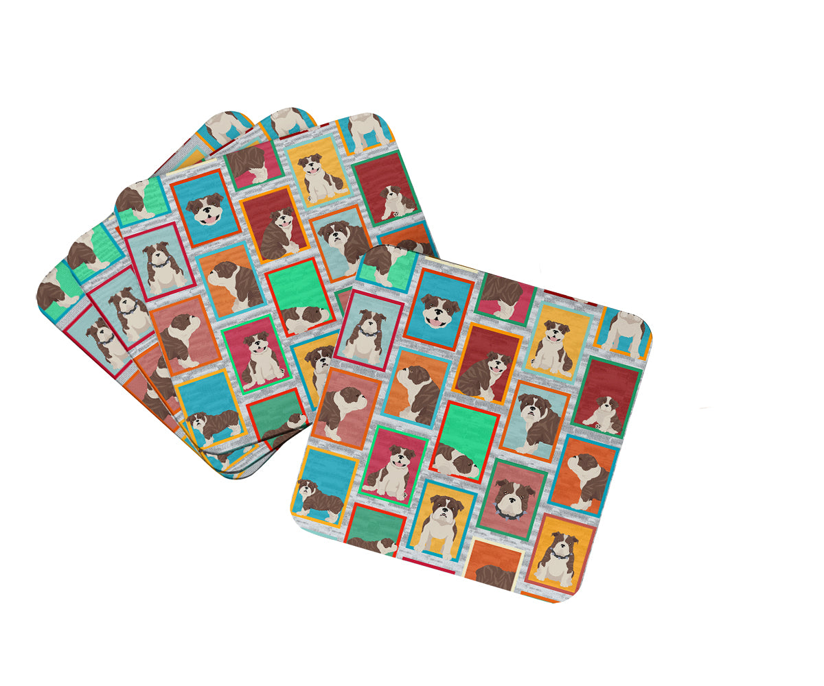 Buy this Lots of Brindle English Bulldog Foam Coasters
