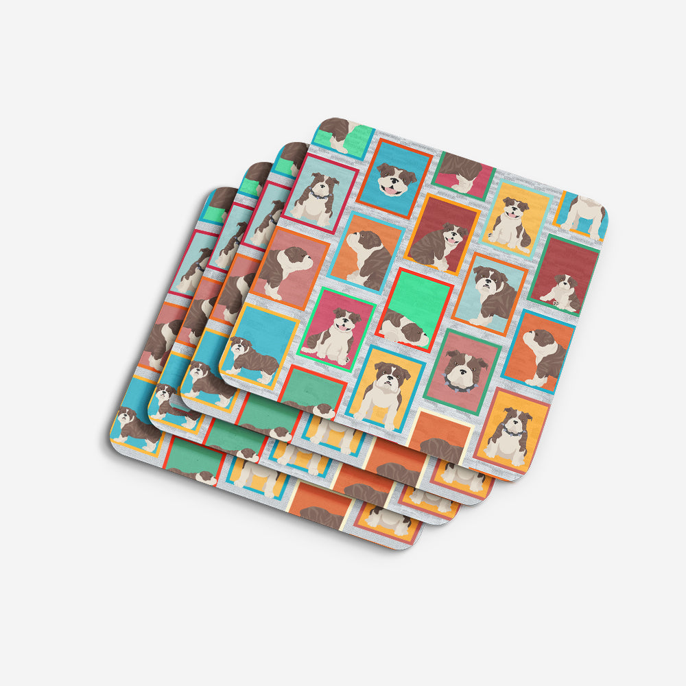 Lots of Brindle English Bulldog Foam Coasters