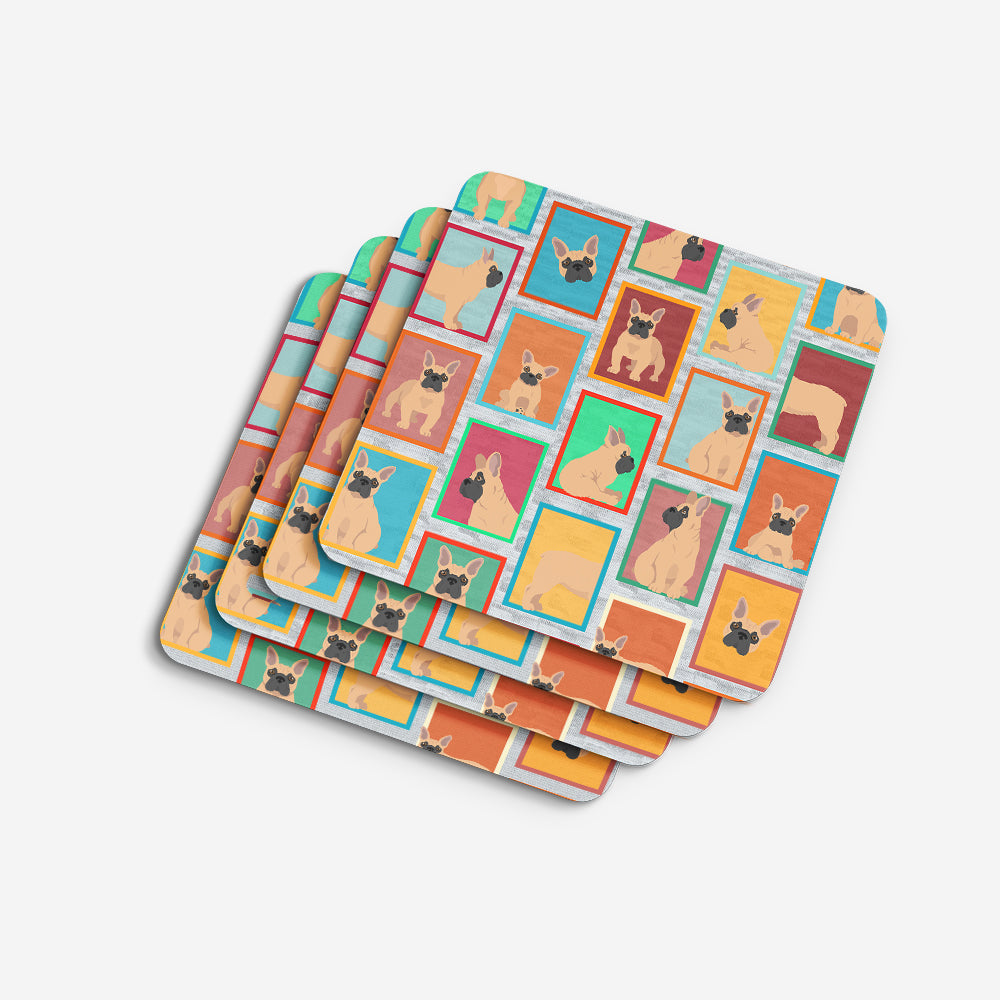 Lots of Fawn French Bulldog Foam Coasters