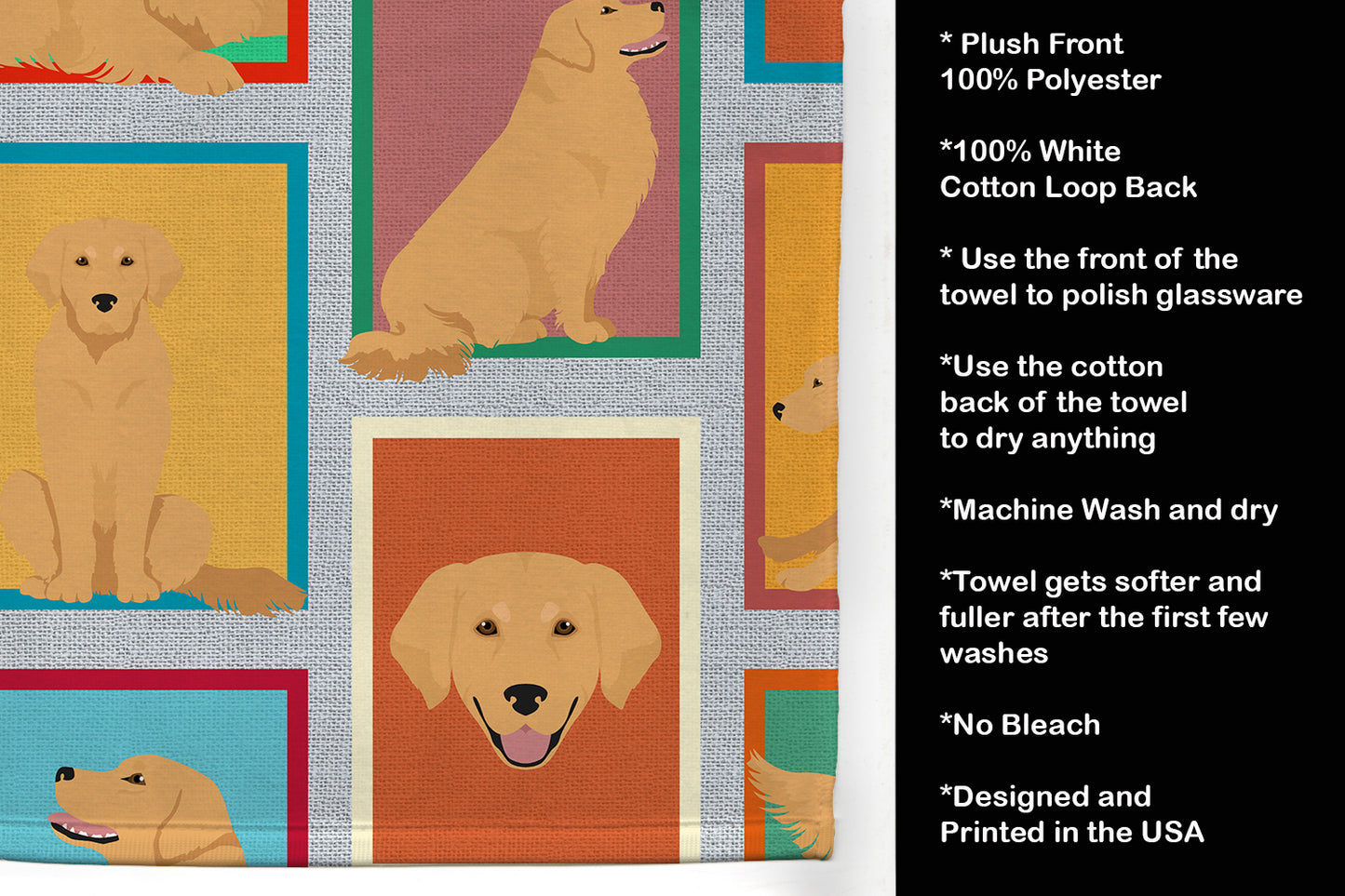 Lots of Golden Retriever Kitchen Towel