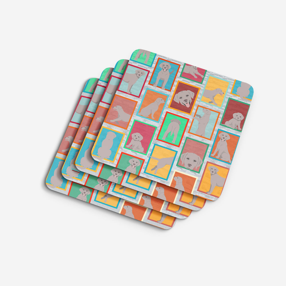 Lots of Grey Labrador Retriever Foam Coasters