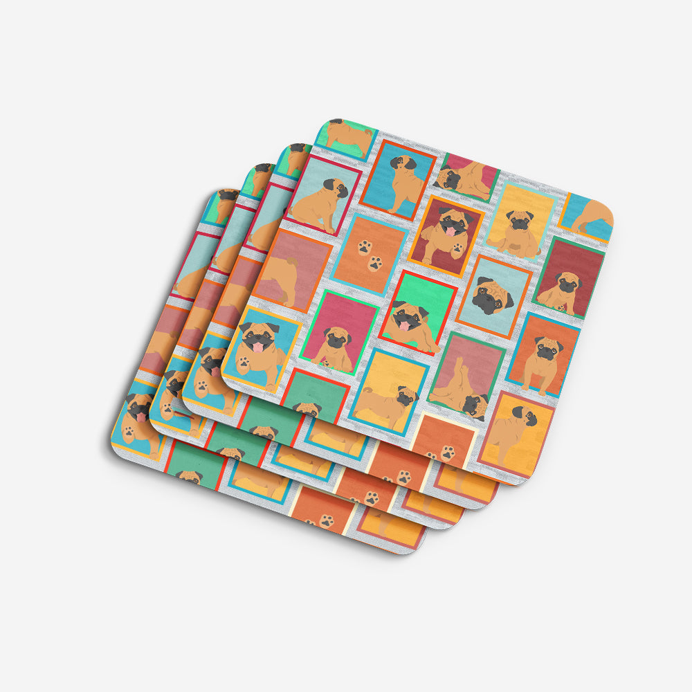 Lots of Apricot Pug Foam Coasters