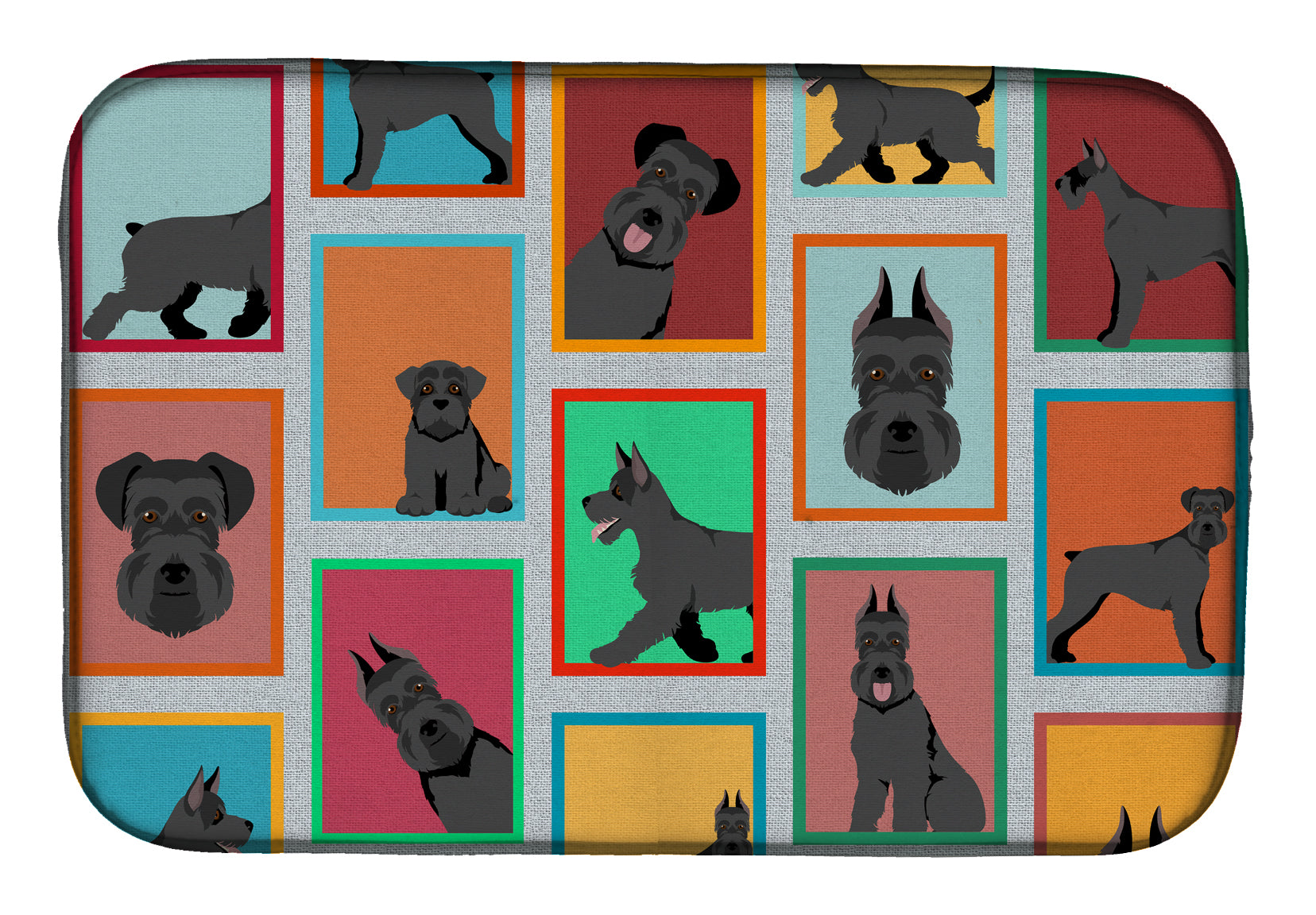 Buy this Lots of Black Schnauzer Dish Drying Mat