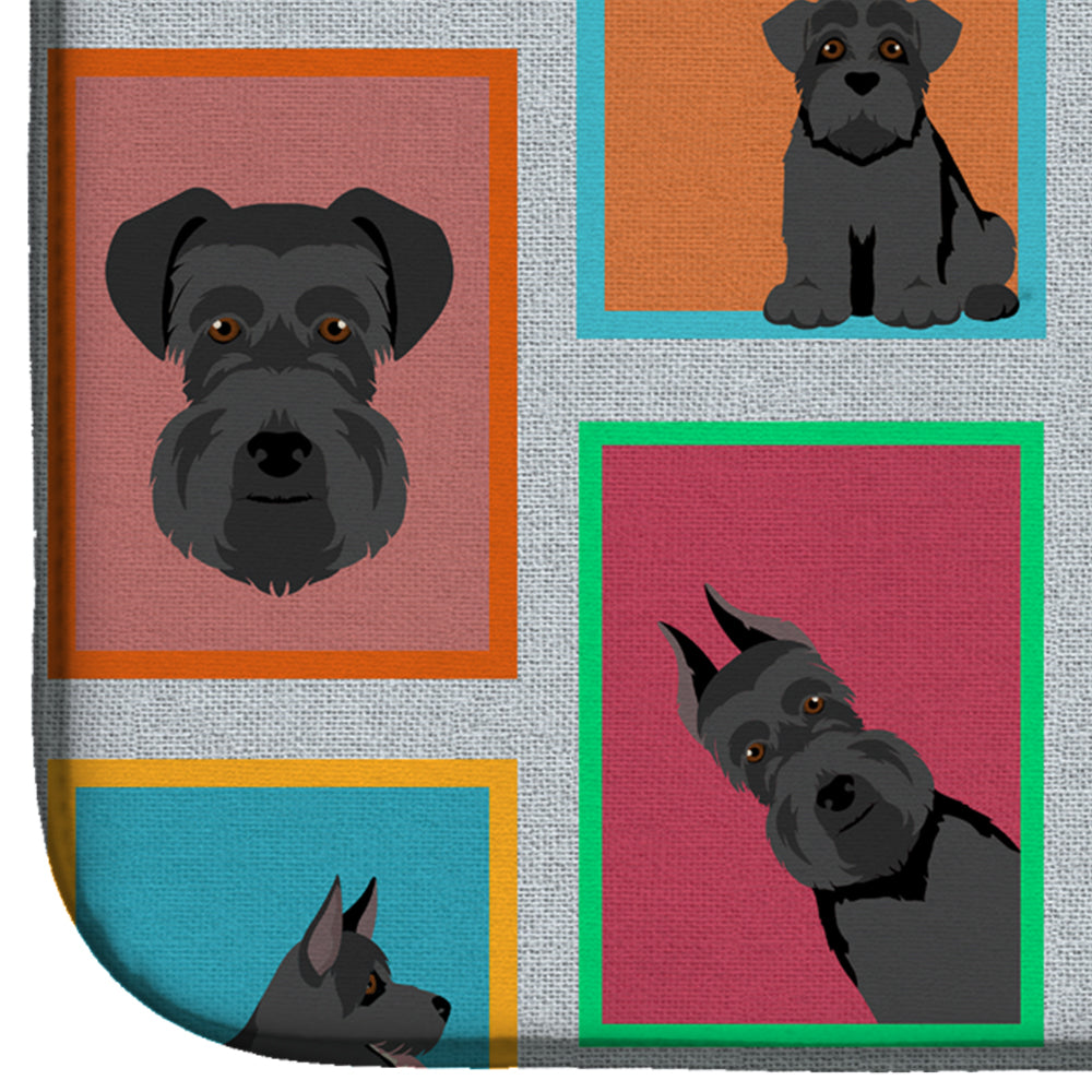 Lots of Black Schnauzer Dish Drying Mat