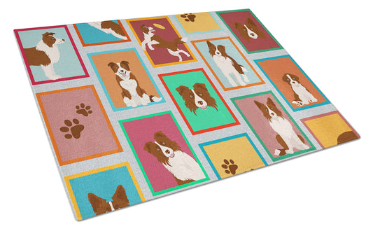 Buy this Lots of Red Border Collie Glass Cutting Board