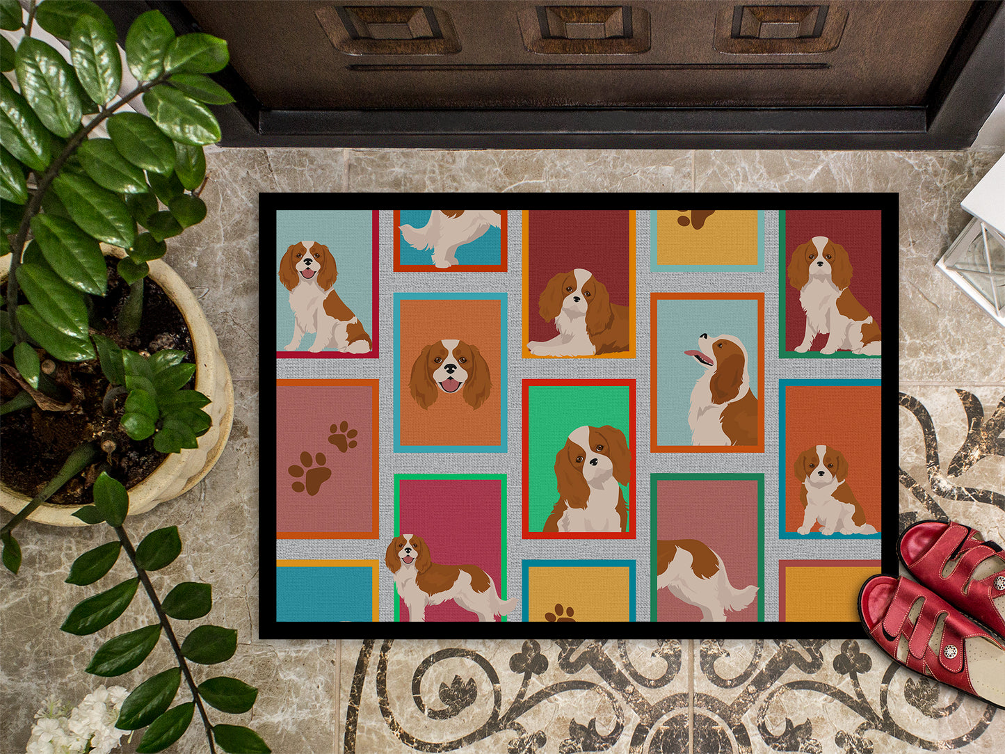 Lots of Blenheim Cavalier Spaniel Doormat