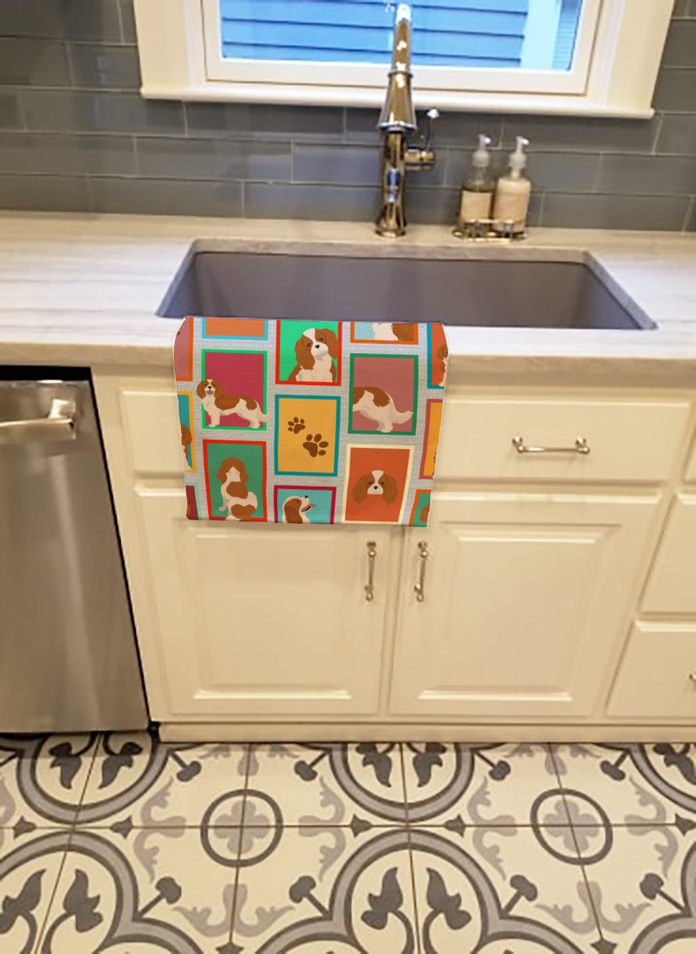 Lots of Blenheim Cavalier Spaniel Kitchen Towel