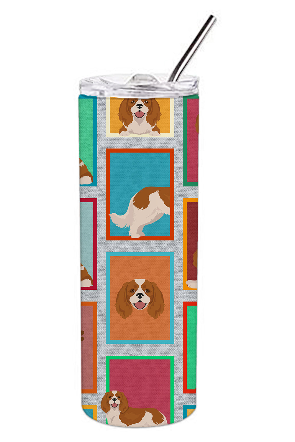 Lots of Blenheim Cavalier Spaniel Stainless Steel Skinny Tumbler