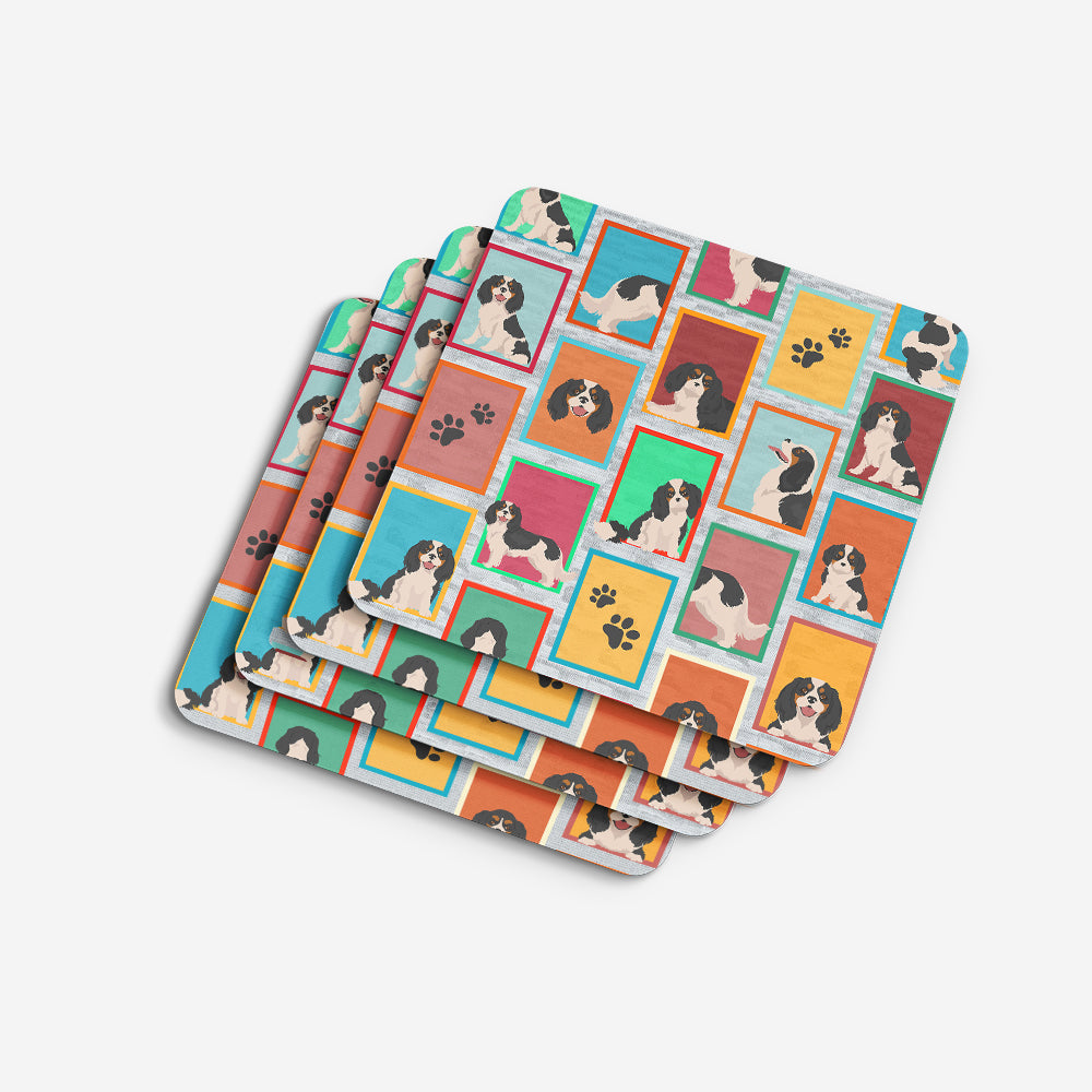Lots of Tricolor Cavalier Spaniel Foam Coasters