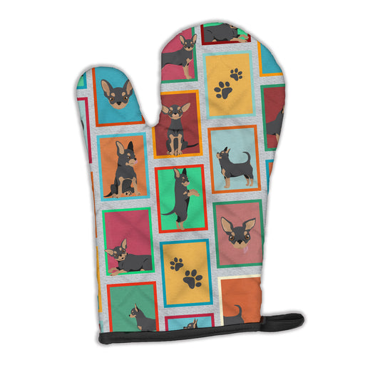 Buy this Lots of Black and Tan Chihuahua Oven Mitt