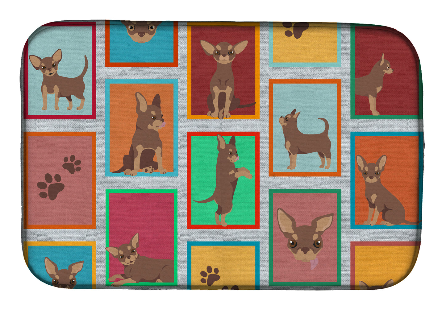 Buy this Lots of Chocolate Chihuahua Dish Drying Mat