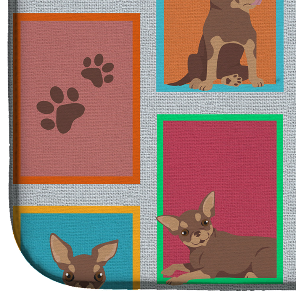 Lots of Chocolate Chihuahua Dish Drying Mat