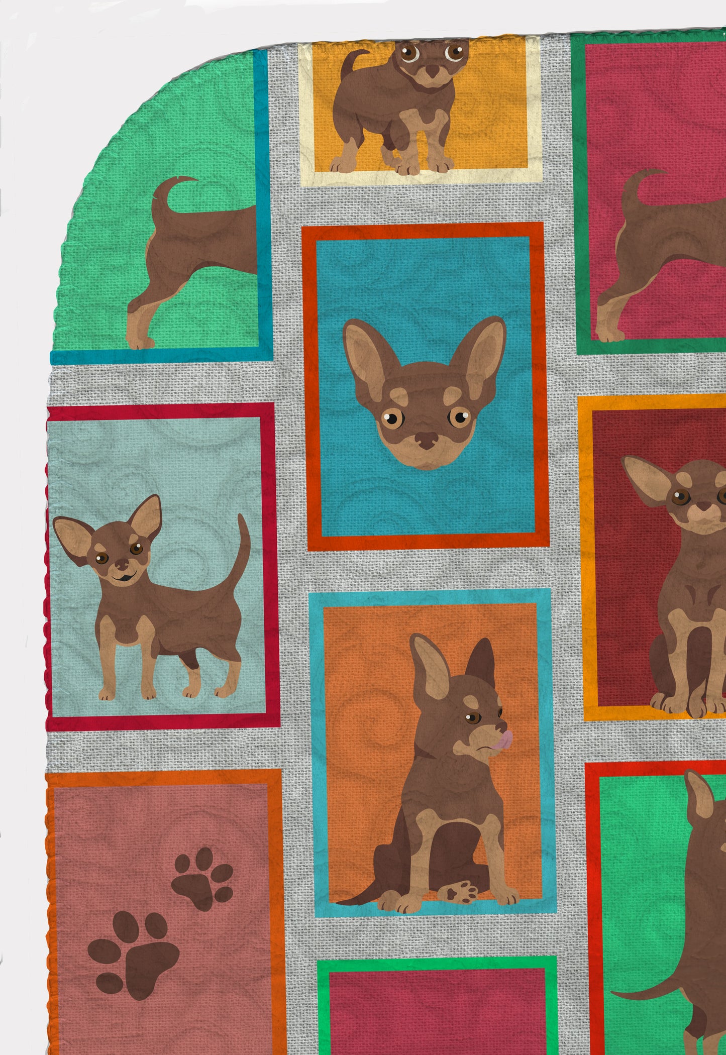 Lots of Chocolate Chihuahua Quilted Blanket 50x60