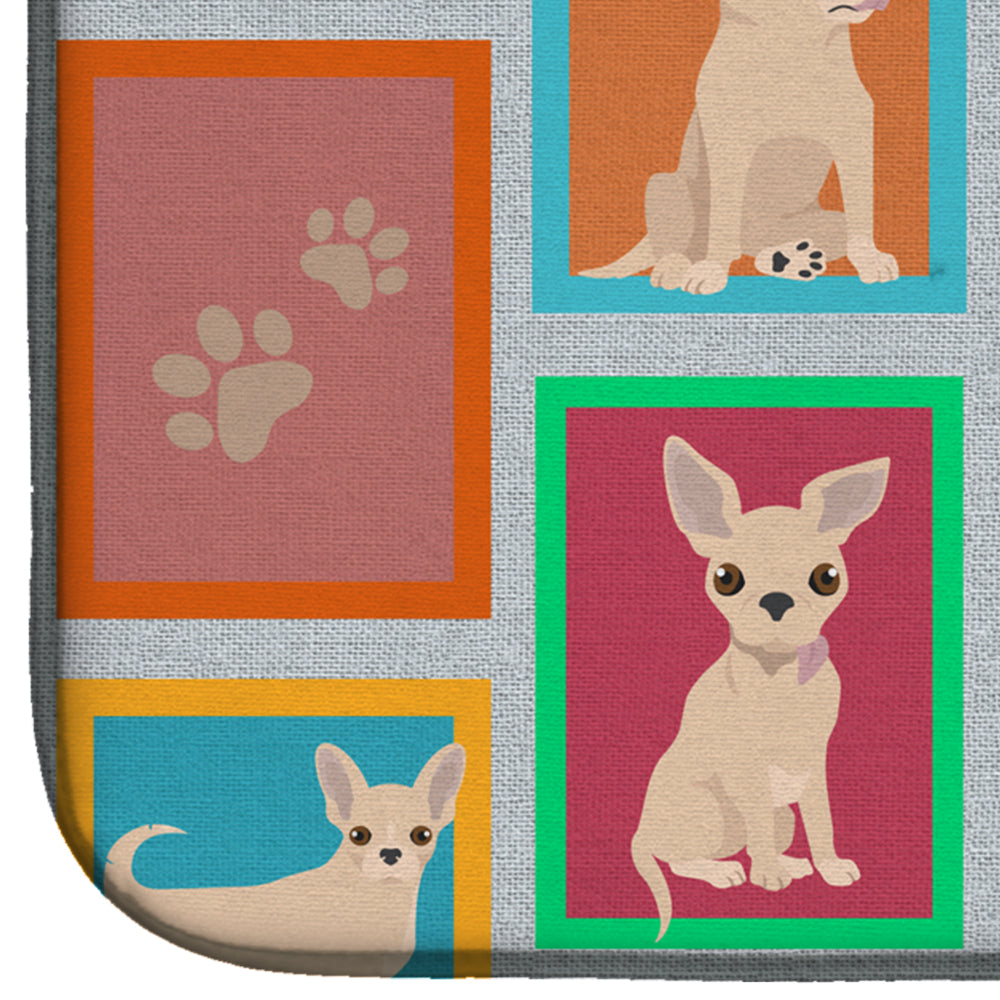 Lots of Cream Chihuahua Dish Drying Mat