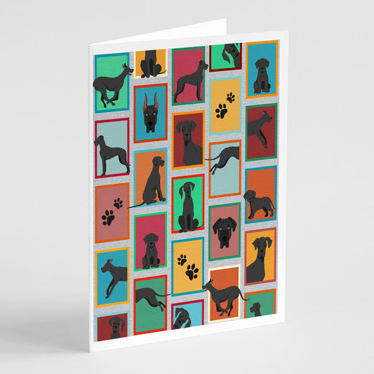 Buy this Lots of Black Great Dane Greeting Cards Pack of 8