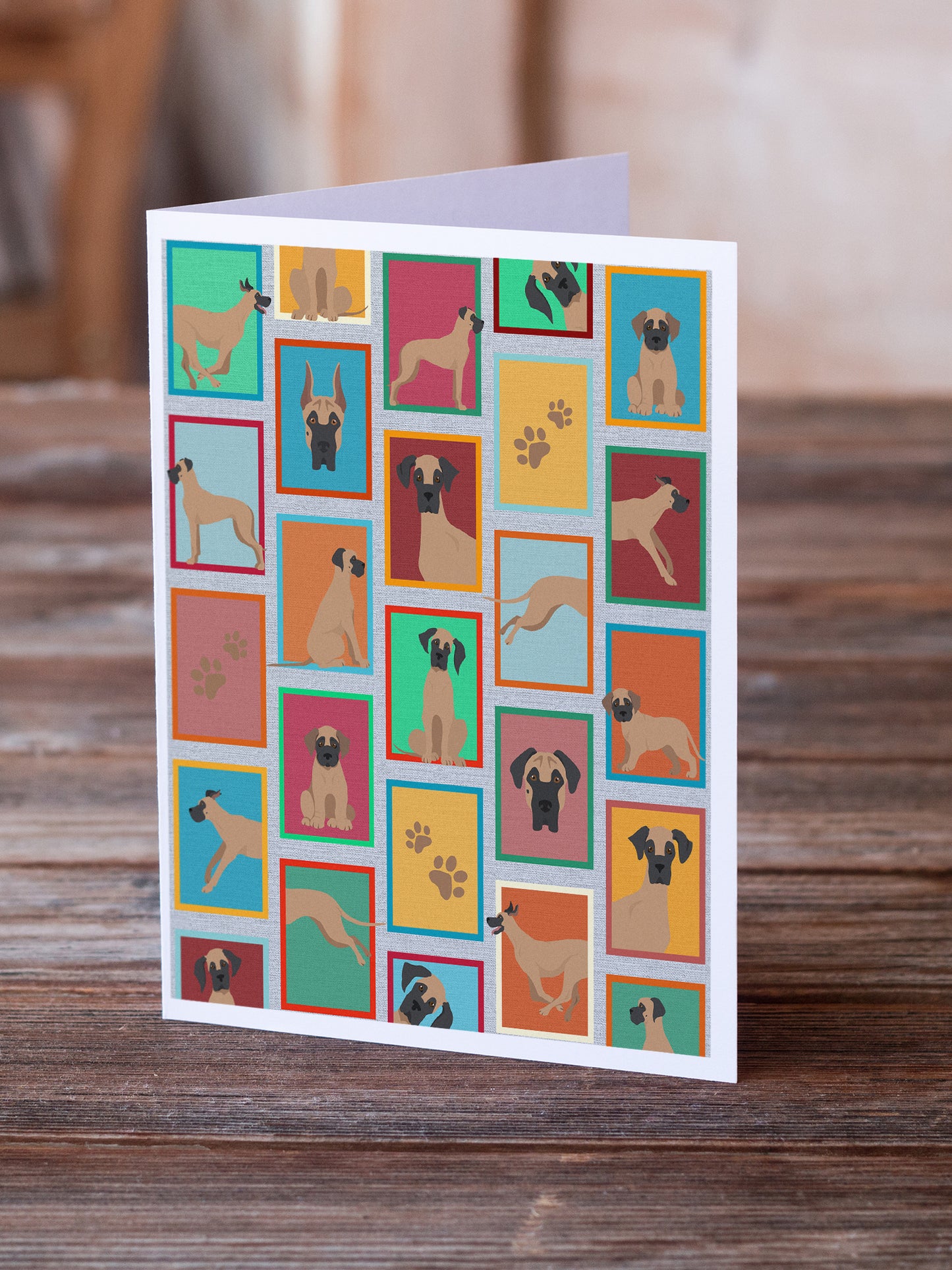 Lots of Fawn Great Dane Greeting Cards Pack of 8