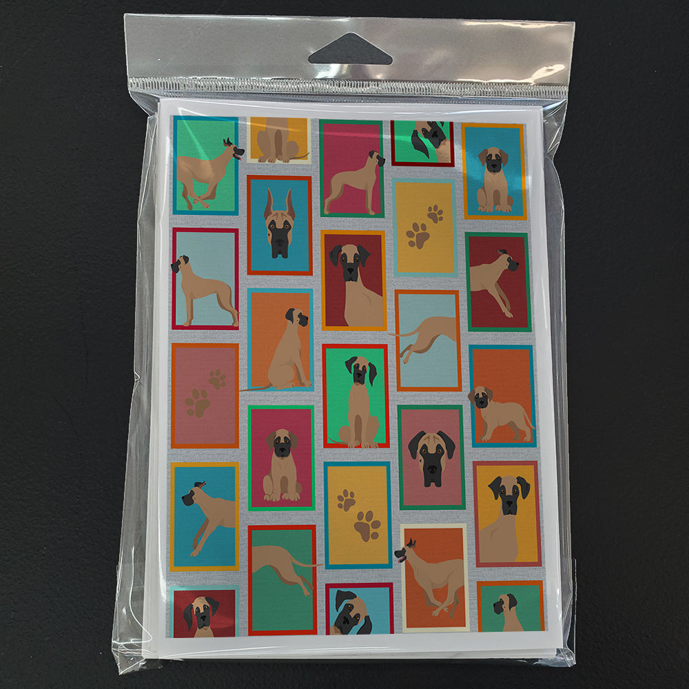 Lots of Fawn Great Dane Greeting Cards Pack of 8