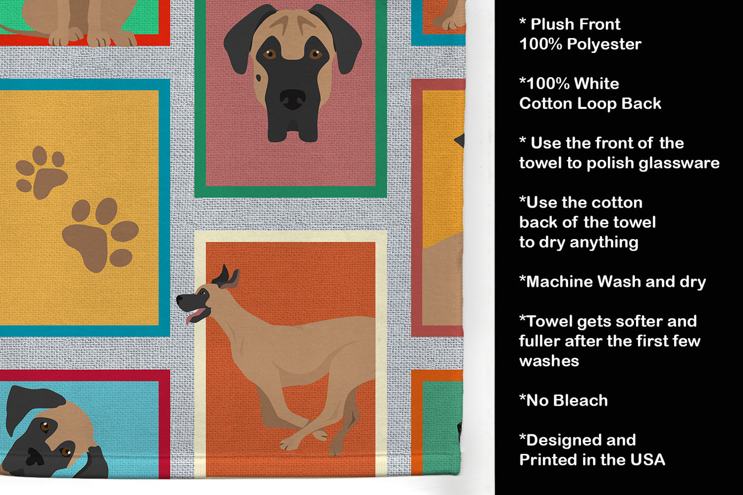 Lots of Fawn Great Dane Kitchen Towel