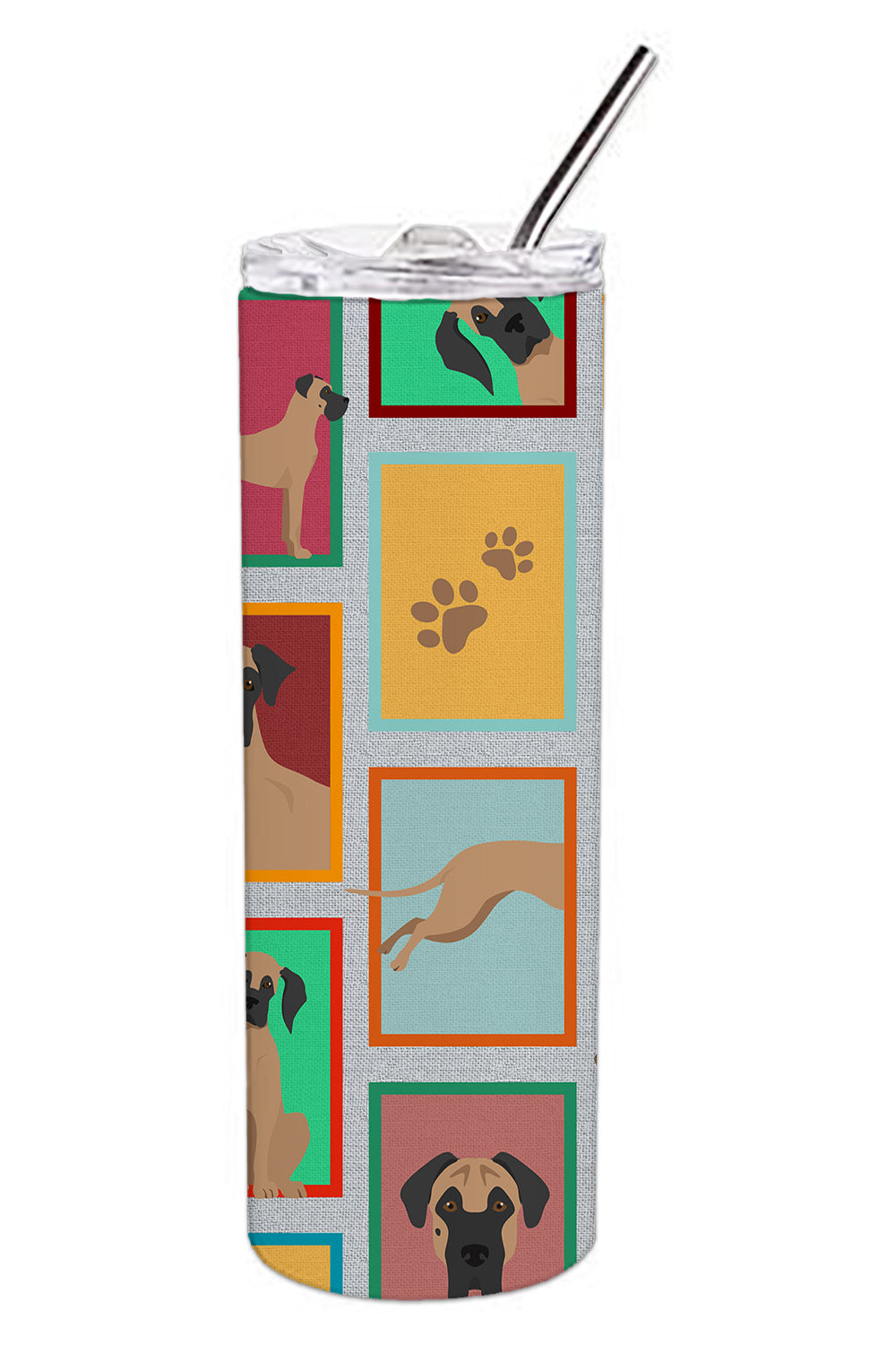 Lots of Fawn Great Dane Stainless Steel Skinny Tumbler