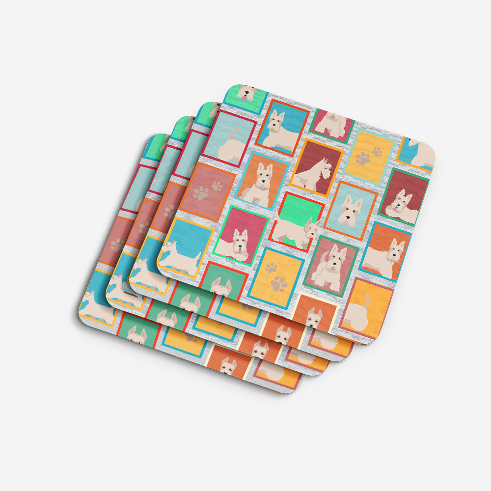 Lots of Wheaten Scottish Terrier Foam Coasters