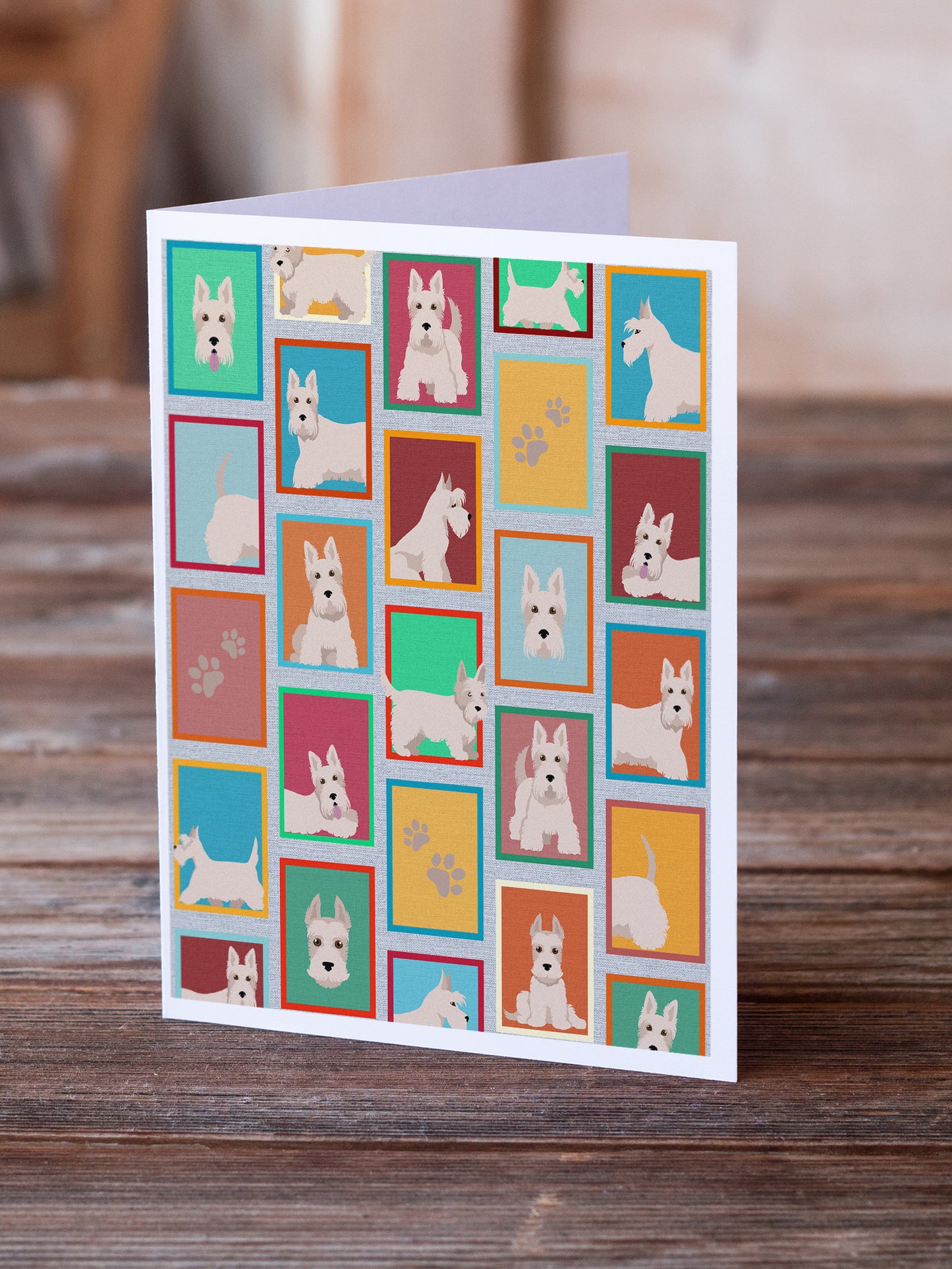 Lots of Wheaten Scottish Terrier Greeting Cards Pack of 8