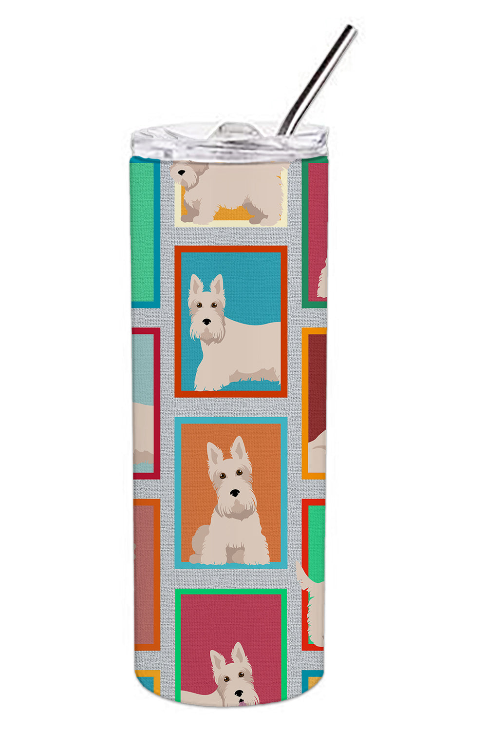 Lots of Wheaten Scottish Terrier Stainless Steel Skinny Tumbler