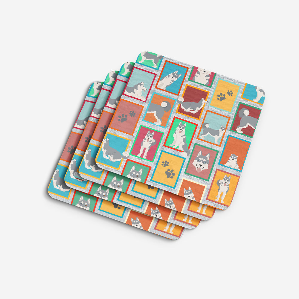 Lots of Grey Siberian Husky Foam Coasters