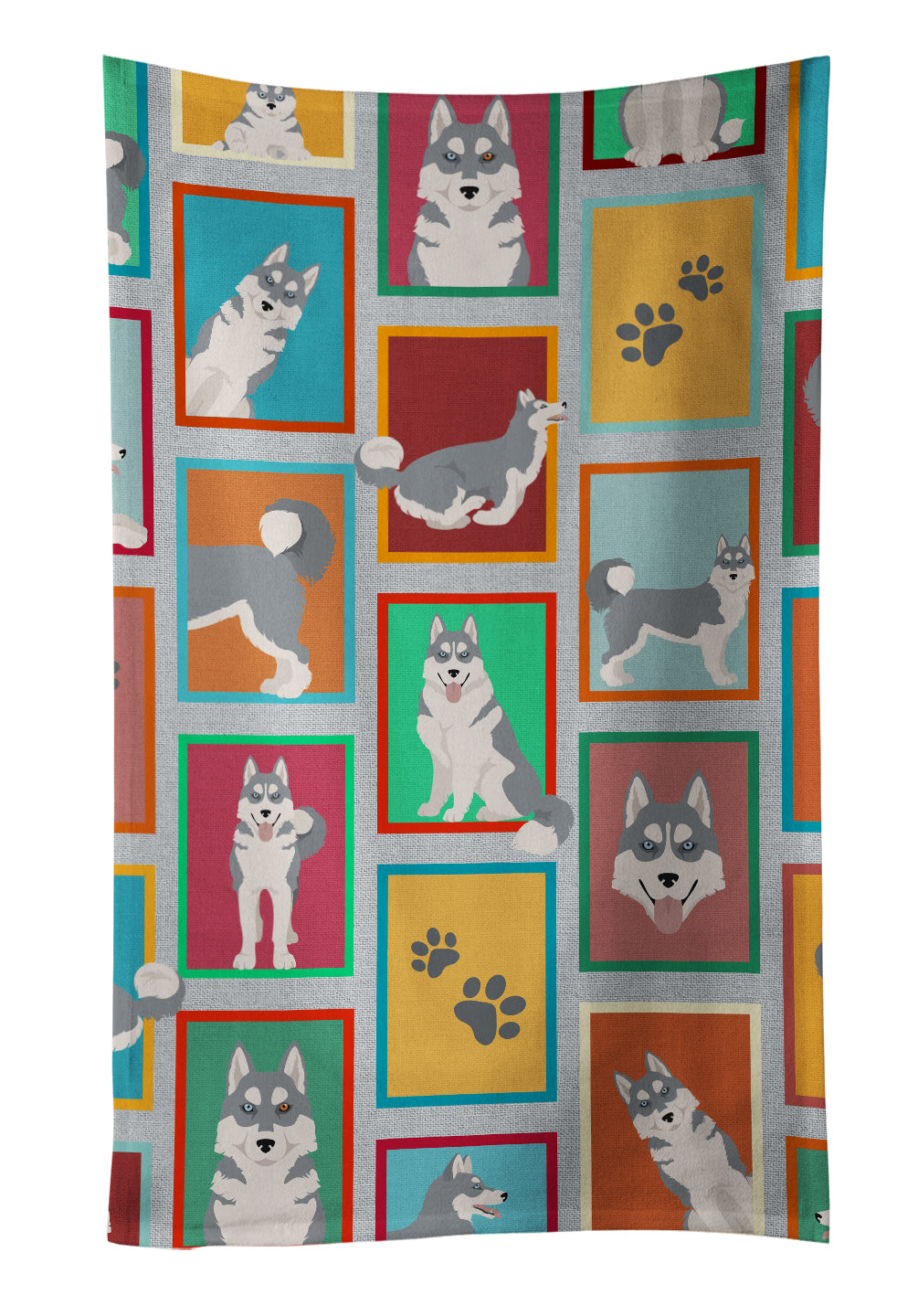 Buy this Lots of Grey Siberian Husky Kitchen Towel
