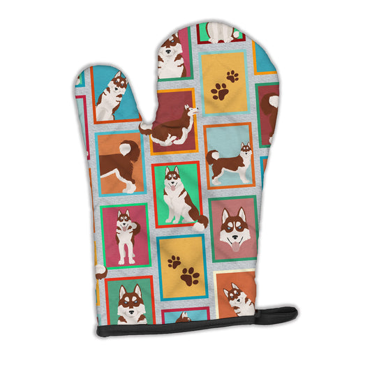 Buy this Lots of Red Siberian Husky Oven Mitt