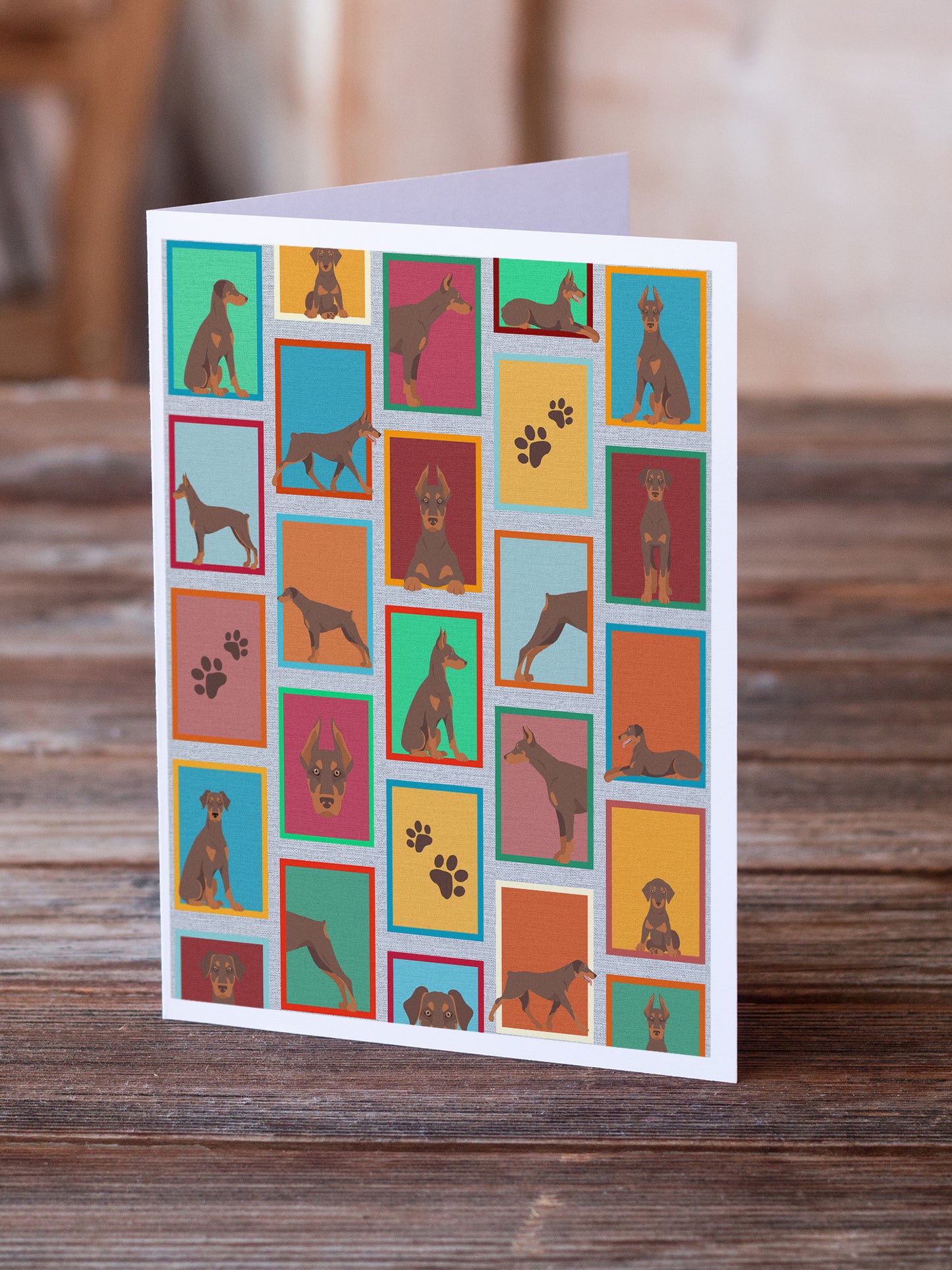 Lots of Red Doberman Pinscher Greeting Cards Pack of 8