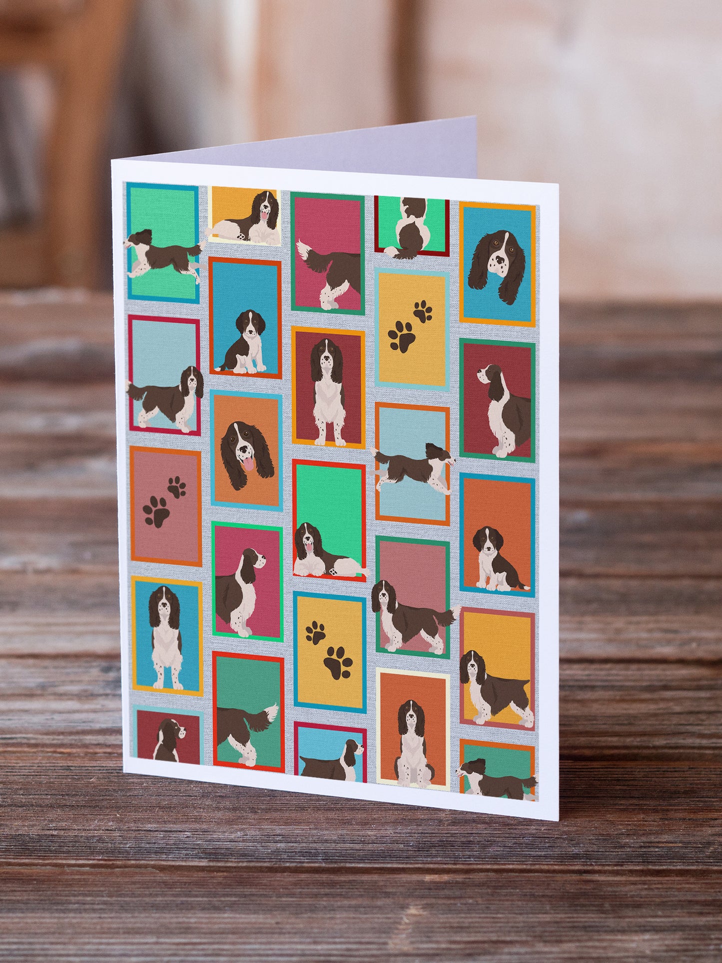 Lots of Liver English Springer Spaniel Greeting Cards Pack of 8
