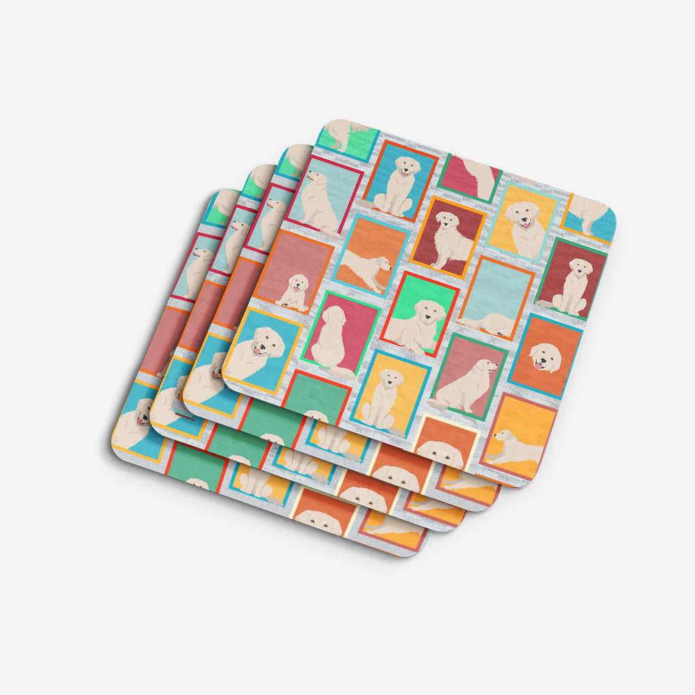 Lots of Cream Golden Retriever Foam Coasters