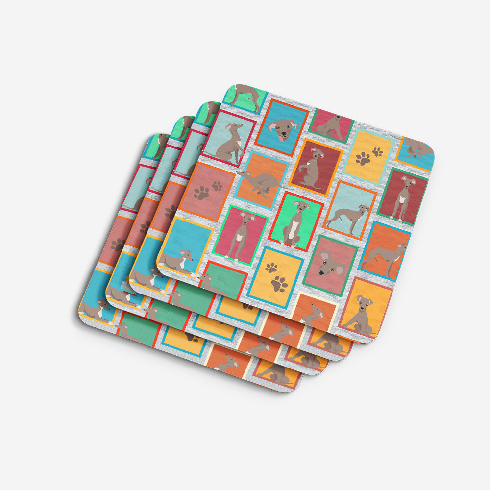 Lots of Fawn Italian Greyhound Foam Coasters