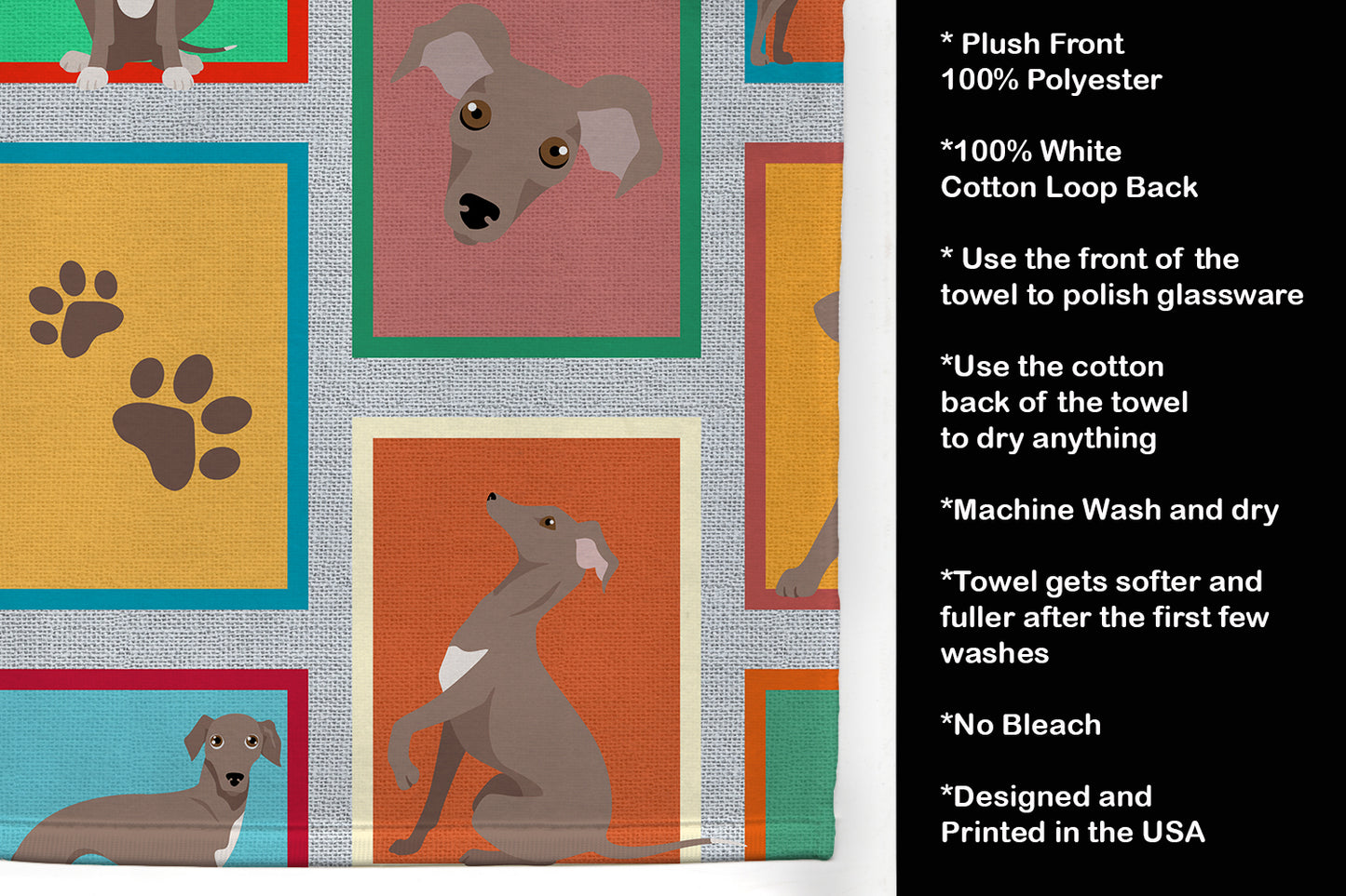 Lots of Fawn Italian Greyhound Kitchen Towel