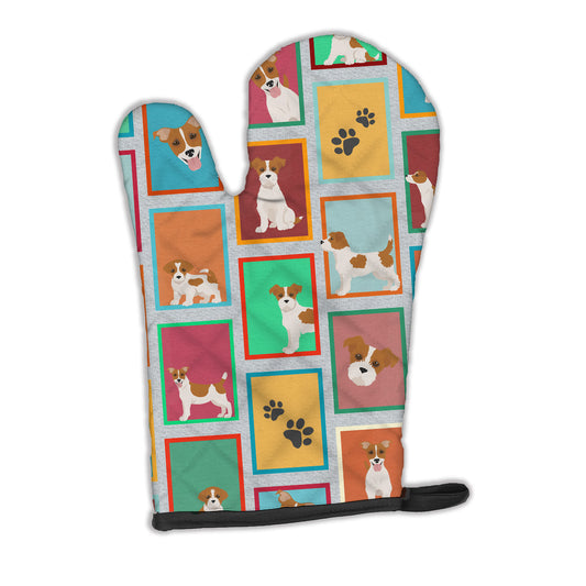 Buy this Lots of Red and White Jack Russell Terrier Oven Mitt