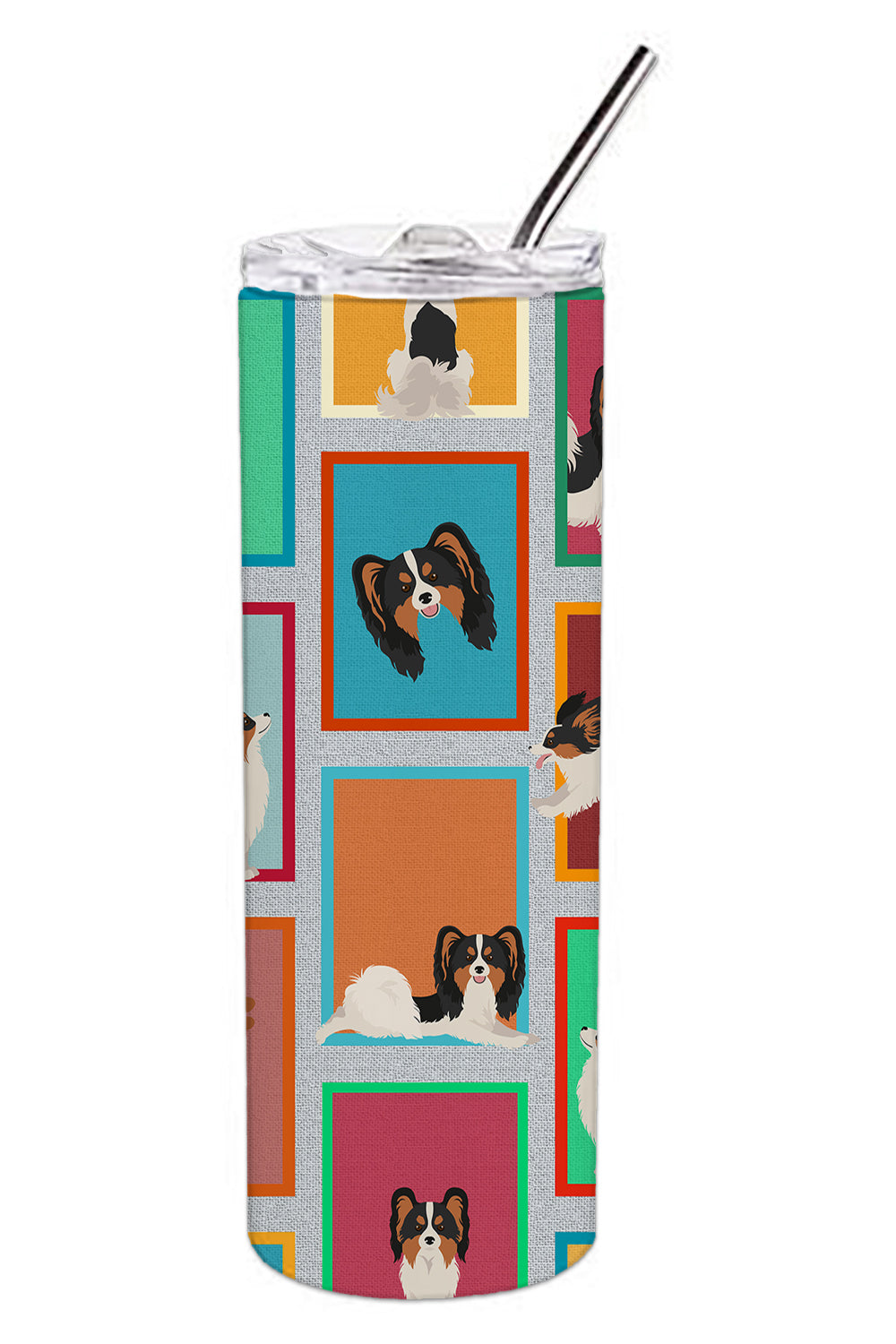 Lots of Tricolor Papillon Stainless Steel Skinny Tumbler