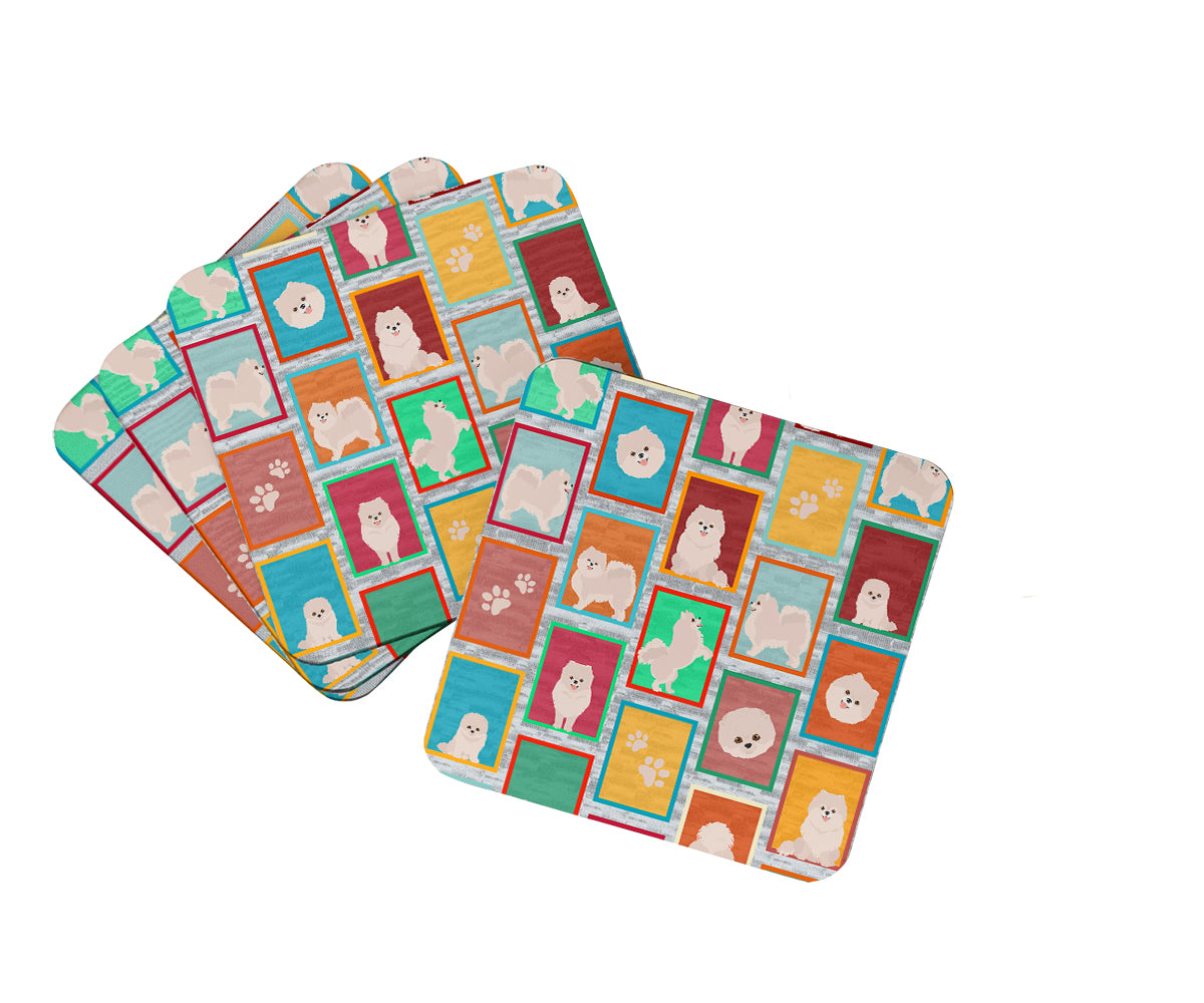 Buy this Lots of White Pomeranian Foam Coasters