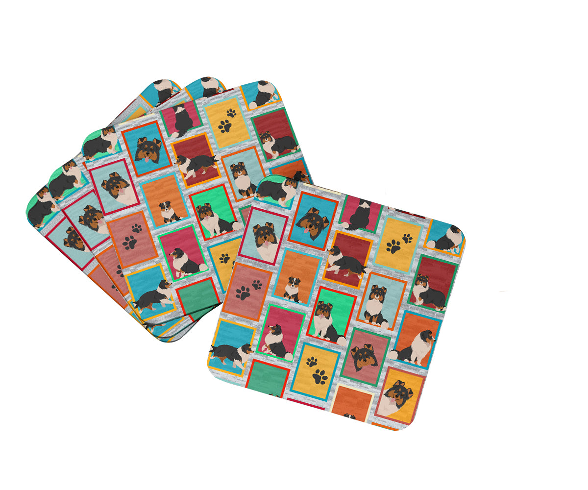 Buy this Lots of Tricolor Sheltie Foam Coasters