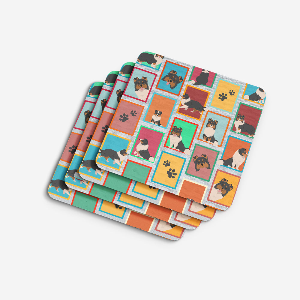Lots of Tricolor Sheltie Foam Coasters