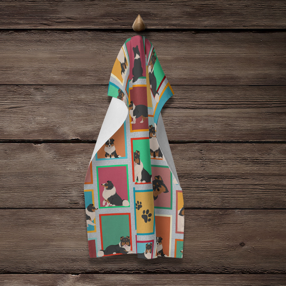 Lots of Tricolor Sheltie Kitchen Towel