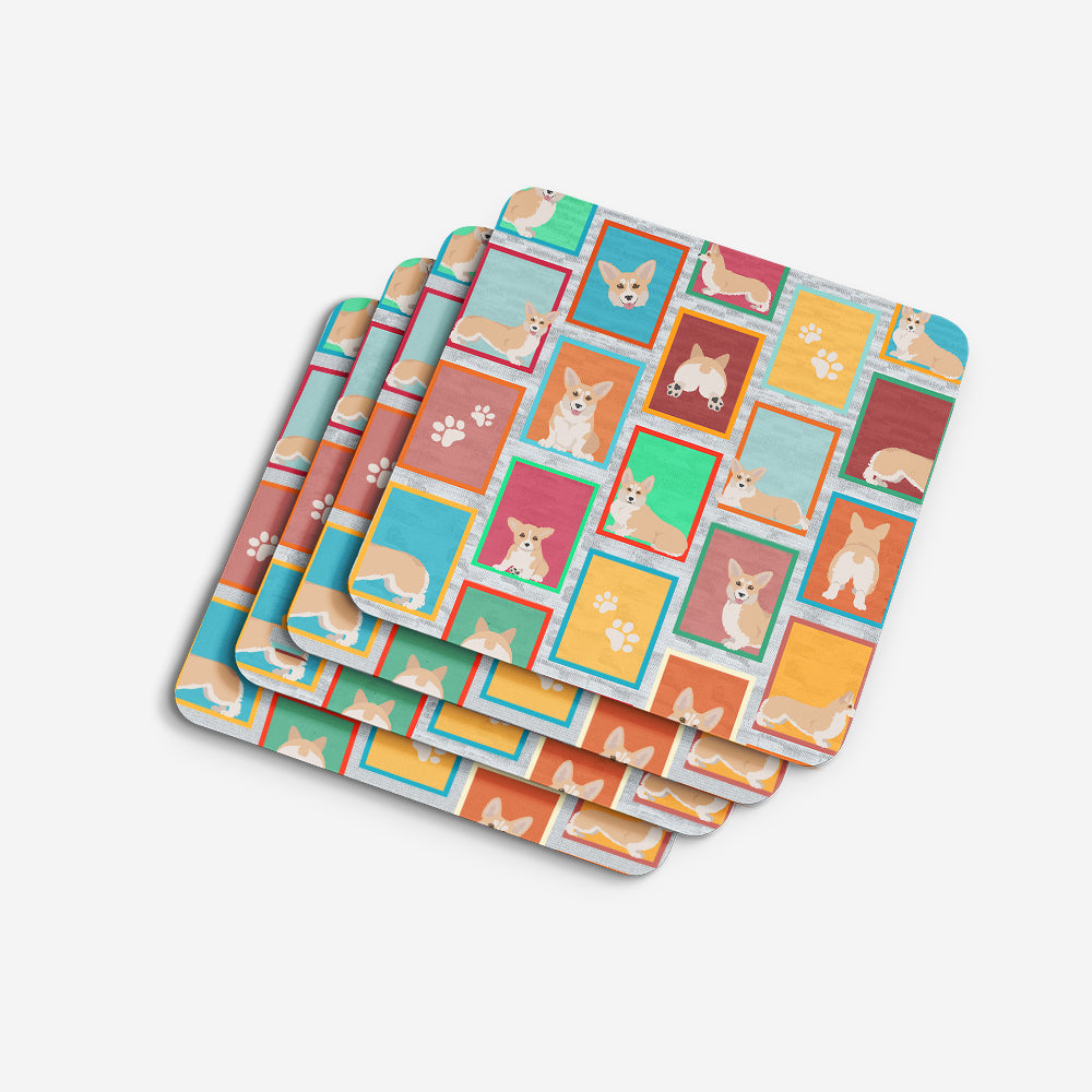 Lots of Fawn Pembroke Corgi Foam Coasters