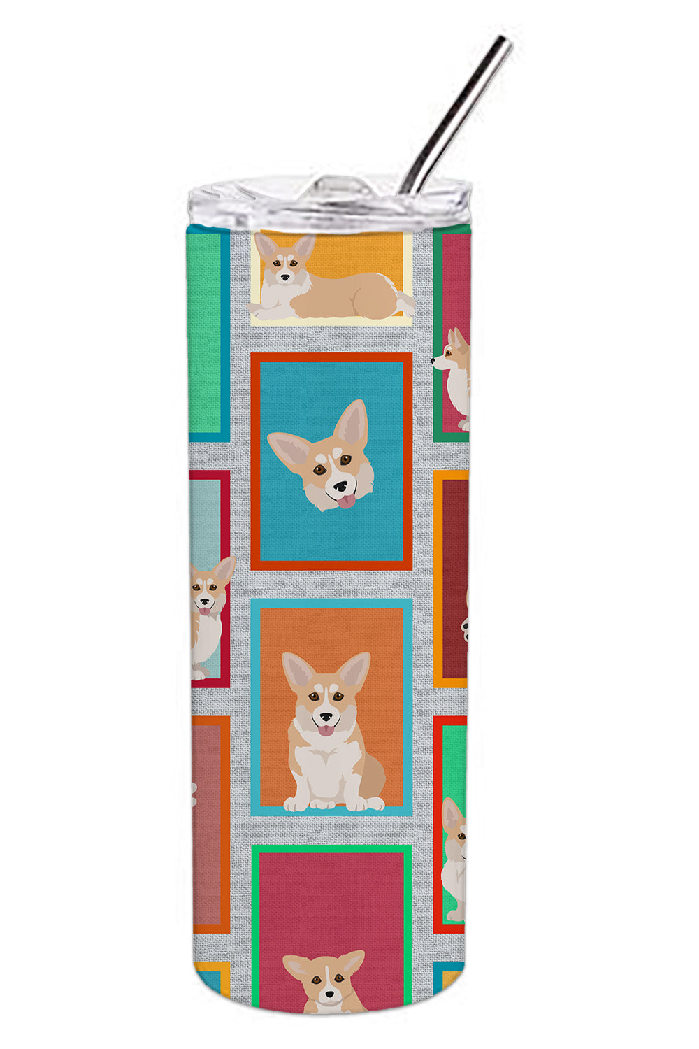 Lots of Fawn Pembroke Corgi Stainless Steel Skinny Tumbler