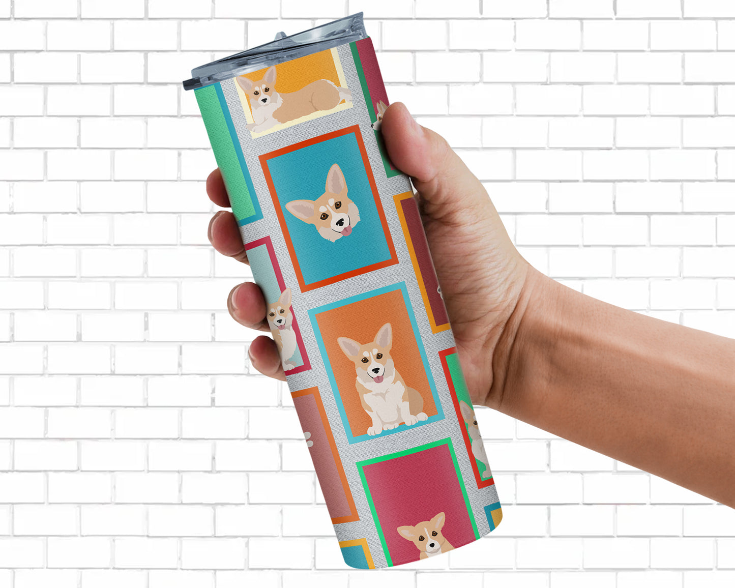 Lots of Fawn Pembroke Corgi Stainless Steel Skinny Tumbler