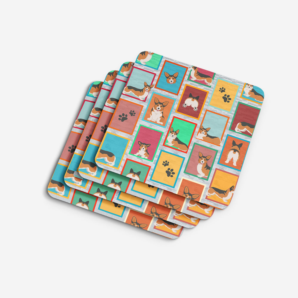 Lots of Sable Pembroke Corgi Foam Coasters