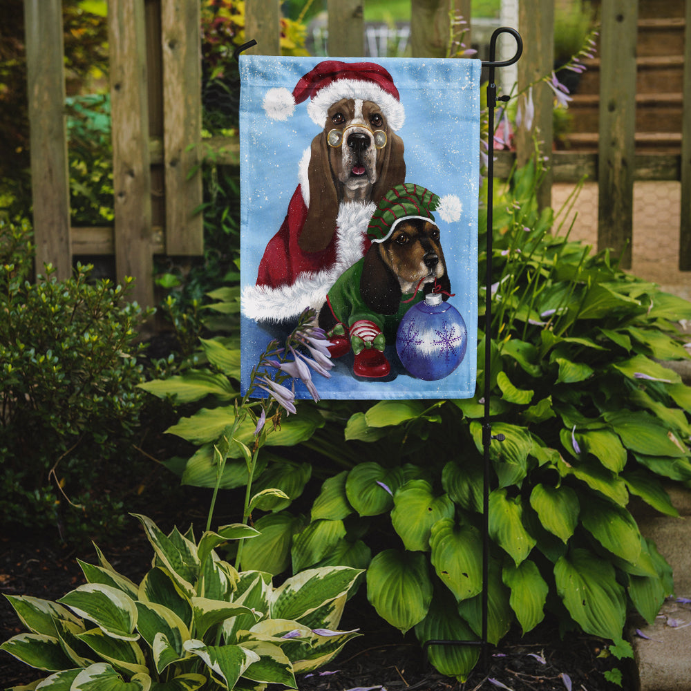 Basset Hound Santa Christmas Flag Garden Size PPP3012GF