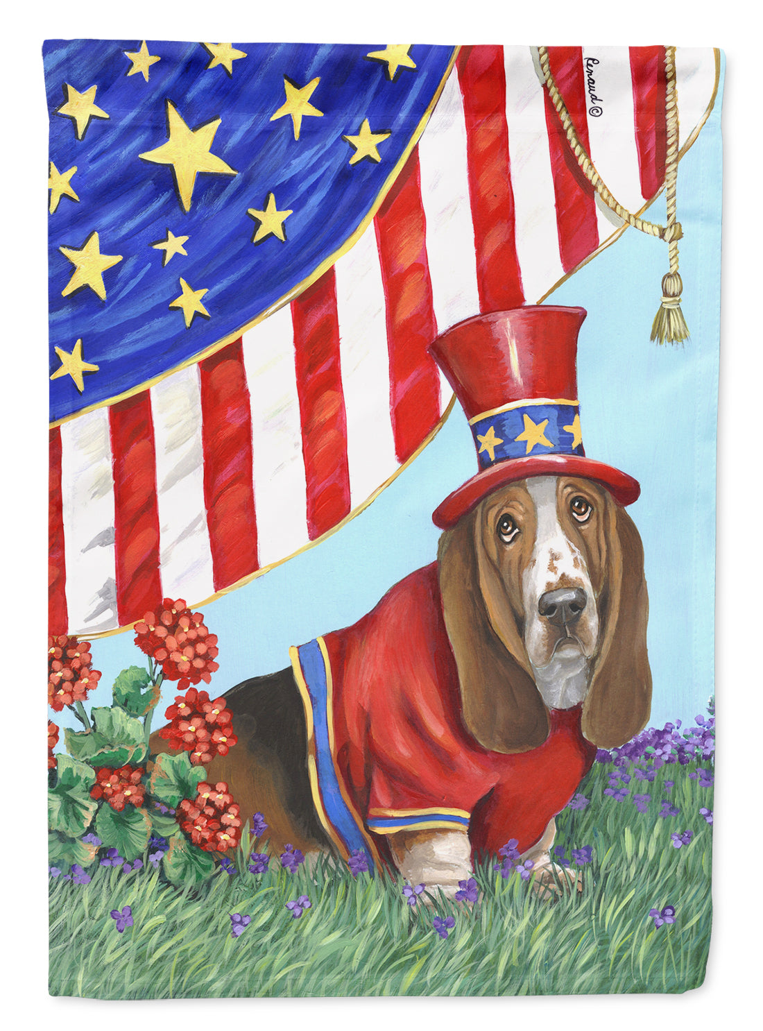 Buy this Basset Hound USA Flag Garden Size PPP3014GF